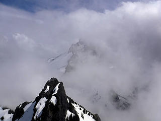 Sloan Peak lurking in the clouds