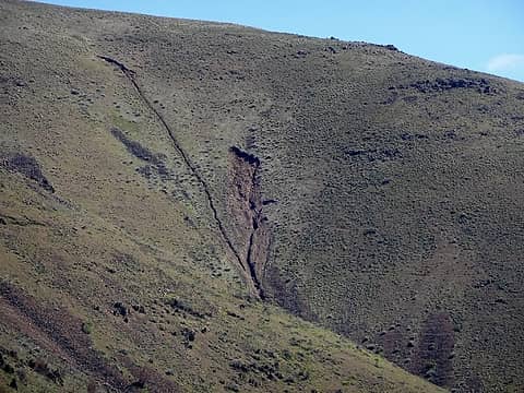 This slide traveled a mile down to Waterworks Canyon and left a debris field.
