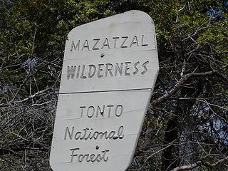 Mazatzal Wilderness sign