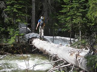 Crossing the critical log over Granite Creek