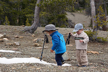 The kids enjoying the snow