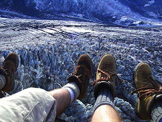 Hanging out over the Winthrop Glacier