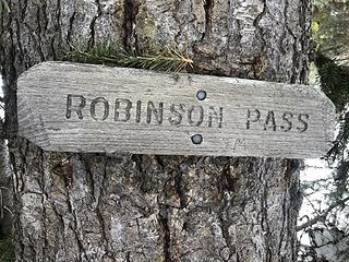 Robinson Pass sign.