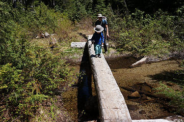 Jake crossing a pretty high bridge by himself (see next photo for the return trip)