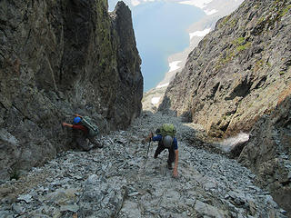 climbing the gully