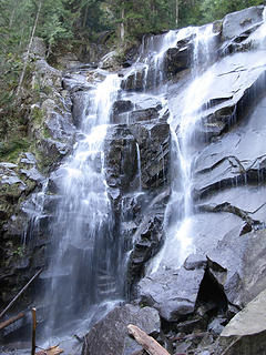 A waterfall passed along the Lake Serene Trail.