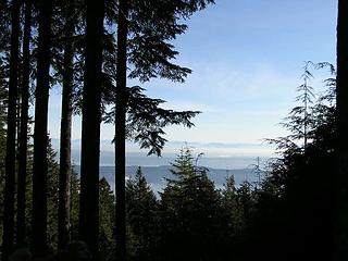 View to the east and Cascades from the top of Mt. Walker from the southern viewpoint