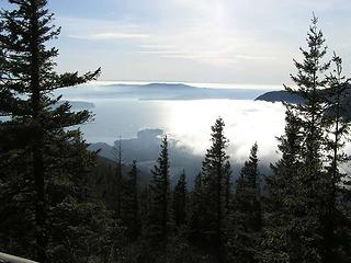 Sun-bright view of Hood Canal from Mt. Walker