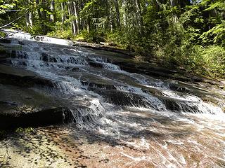 waterfalls over slab on 8 Mile Creek Trail