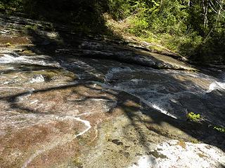 waterfalls over slab on 8 Mile Creek Trail