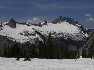 Mt Bullen and Whitehorse Mtn from Squire Creek Pass, Boulder River Wilderness.