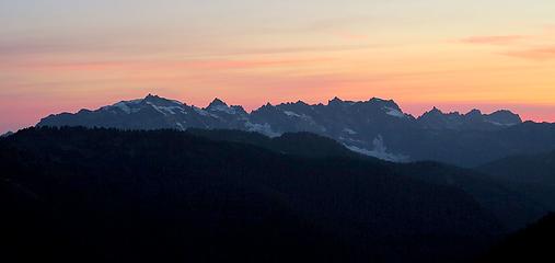 Sunset behind the Monte Cristo range