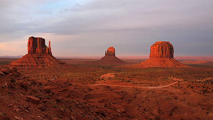 The Mittens at Sunset (Monument Valley)