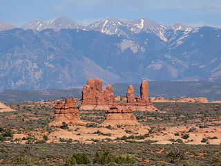 La Sal Mountains from Arches National Park