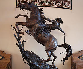 Bronze Statue in Hotel Lobby