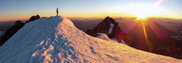 Glacier Peak's summit at sunset