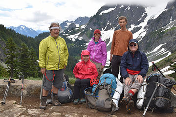 Rich, Kathy, Cathy, Morten & Jerry at Cascade Pass