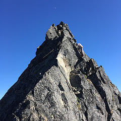Leading summit pitch on Spire Point