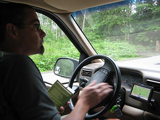 07 Driving, reading and talking along Hurricane Ridge road ... not a good idea