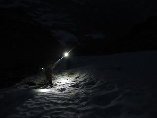 trying to find the way up Redoubt in the dark