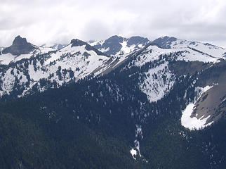 Peaks to the south, zoomed