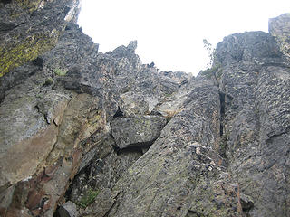 looking up to the summit