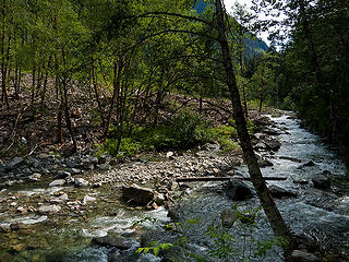 West Fork of Miller River and slide on south side
