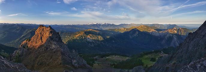 Panorama from part way down Mount Angeles