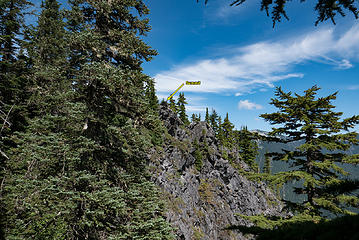 A glimpse of the summit block