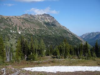 Robinson Mountain from ridge above Robinson Pass, Pasayten Wilderness, Washington in late June