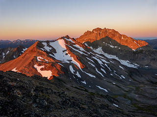 Alpenglow on Hal Foss and Mystery