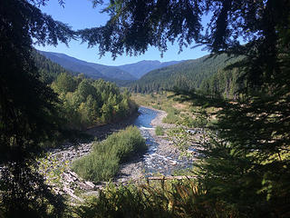 Elwha River from near the canyon bridge, looking to Humes Ranch area