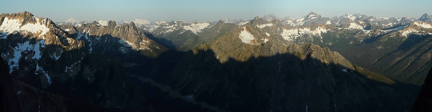Morning panorama from the col