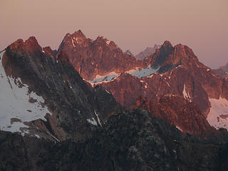 Rugged peak alpenglow