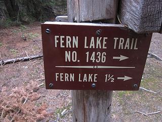 Turnoff for Fern Lake