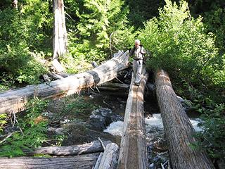Crossing Chiwaukum Creek, Our Only Footlog of the Day