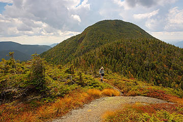 Hiker on Mount Colden, Adirondacks