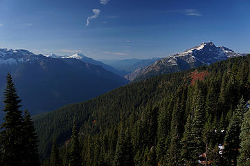 Looking west down the Skagit River drainage. Left is Big Devil, right is Davis