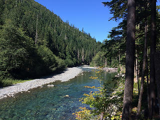 Elwha River, about a mile north of Mary's Falls camp