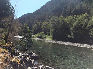 Elwha River, about a mile north of Mary's Falls camp