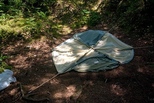 abandoned tent