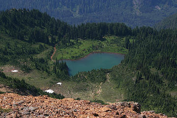 Looking down at Ruby Lake