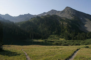 Moose Lake in the Grand Basin, Olympic National Park, Washington.
