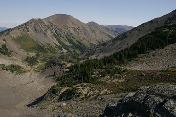The Grand Basin from Grand Pass, Olympic National Park, Washington.