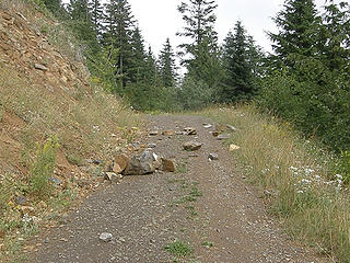 Rock slide further down after closed section.