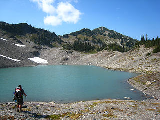 Tanner at the Unnamed Tarn, Olympic National Park, Washington.