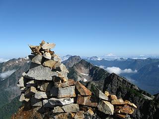 The view to the north from the summit of Gothic Peak. (Somebody likes cairns.)
