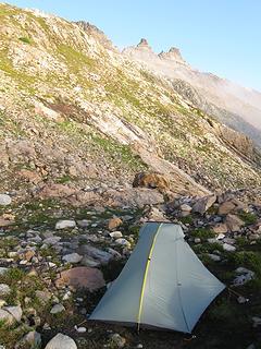Sunrise on Gothic Peak, our destination for the morning...