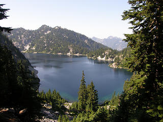 Better views of Snow Lake as you descend down to the lake.