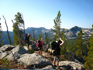 Caleb, Allison and Bob, Parker Ridge Trail, Selkirk Mountains, North Idaho.